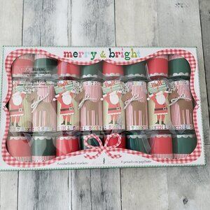 NWT Meri Meri Santa & Reindeer 8 Embellished Festive Holiday Christmas Crackers